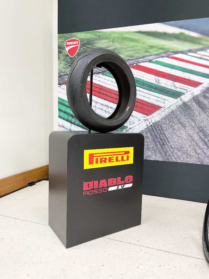 custom built tire display stand
