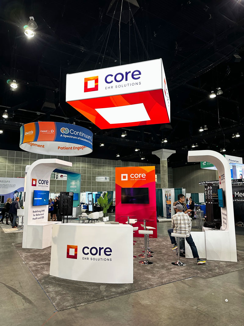 Custom exhibit booth for Core Solutions at Momentum NatCon23