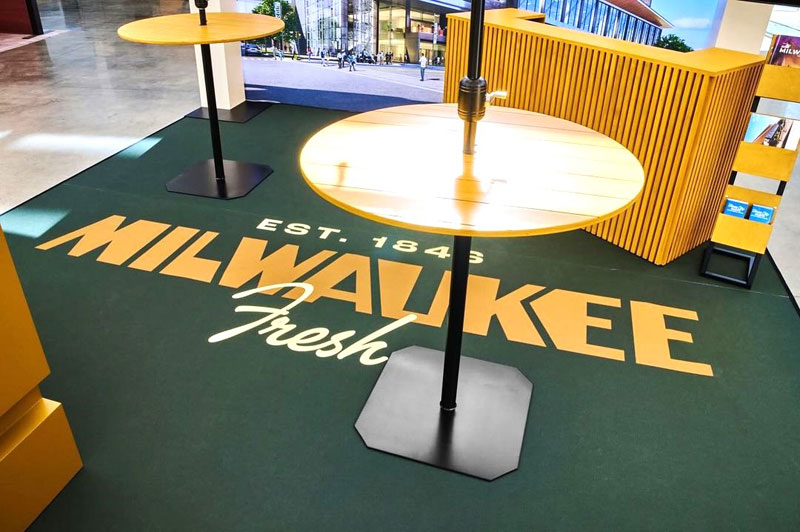custom branded Visit Milwaukee carpet